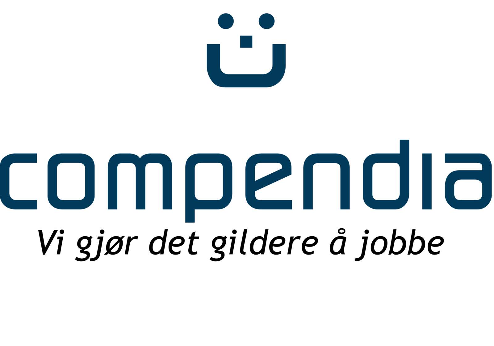 Logo med smiley og slogan