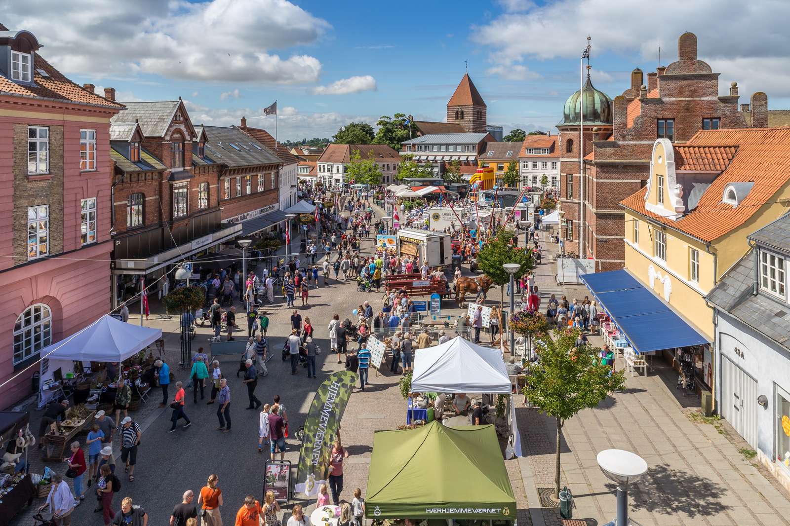 Luftfoto af Tirsdagsmarked i Stege, 2016