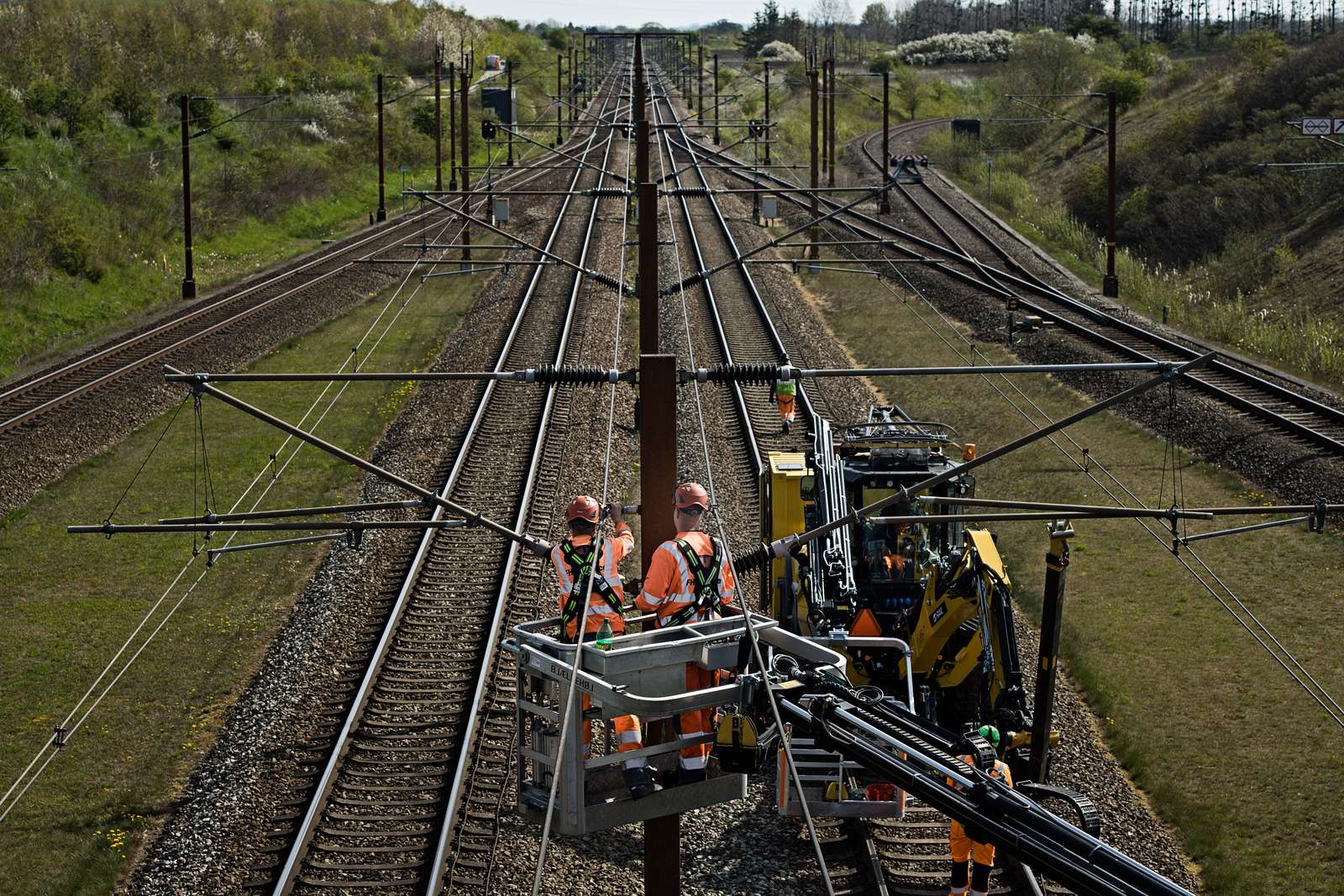 Rail work on the Storebælt railway