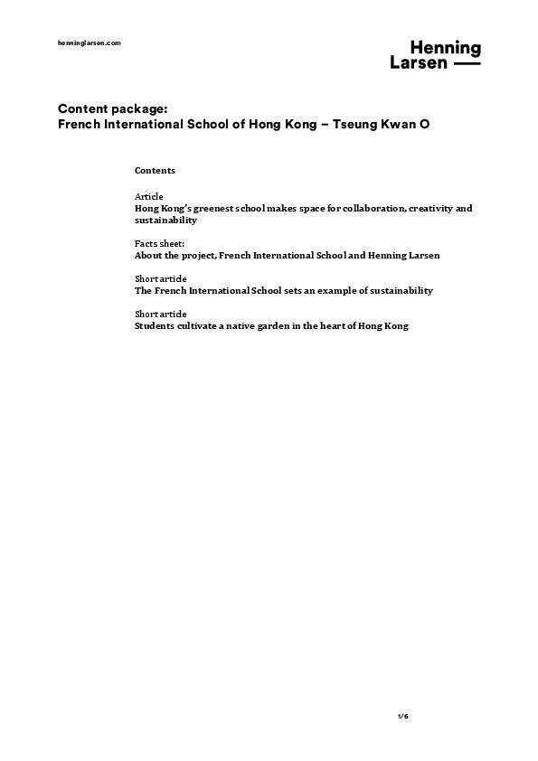Press release French International School in Hong Kong Henning Larsen   Final 2018 1810