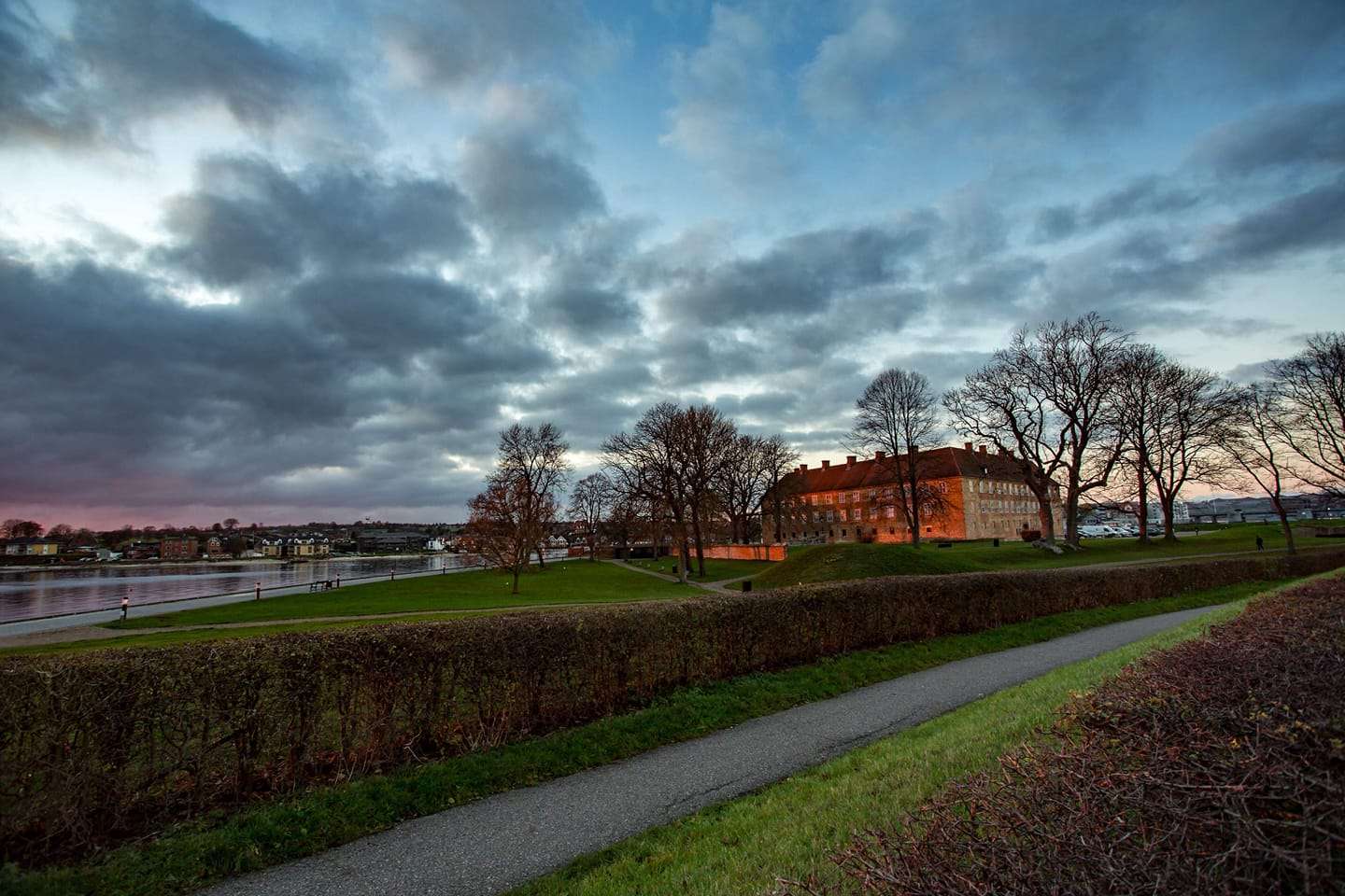 Sønderborg slot i solnedgang