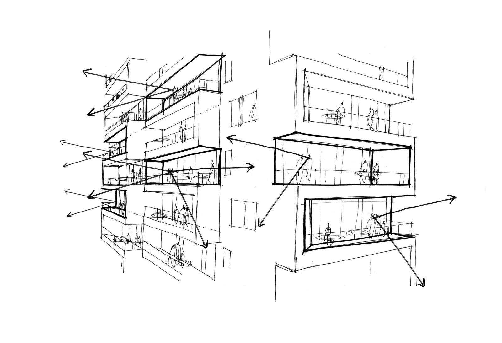 Concept sketch balconies