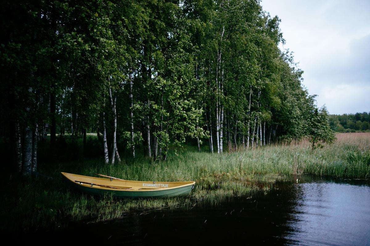 Boat in lake in Lappeenranta in Finland