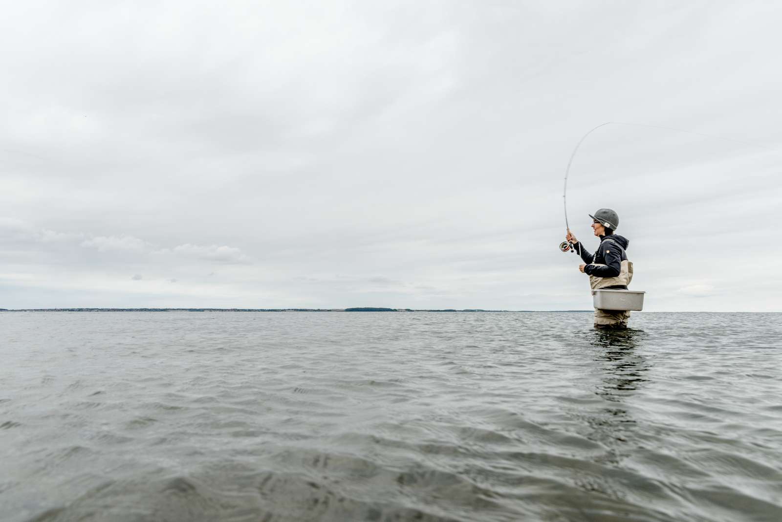 Danish woman fishing, Mors, Destination Limfjorden
