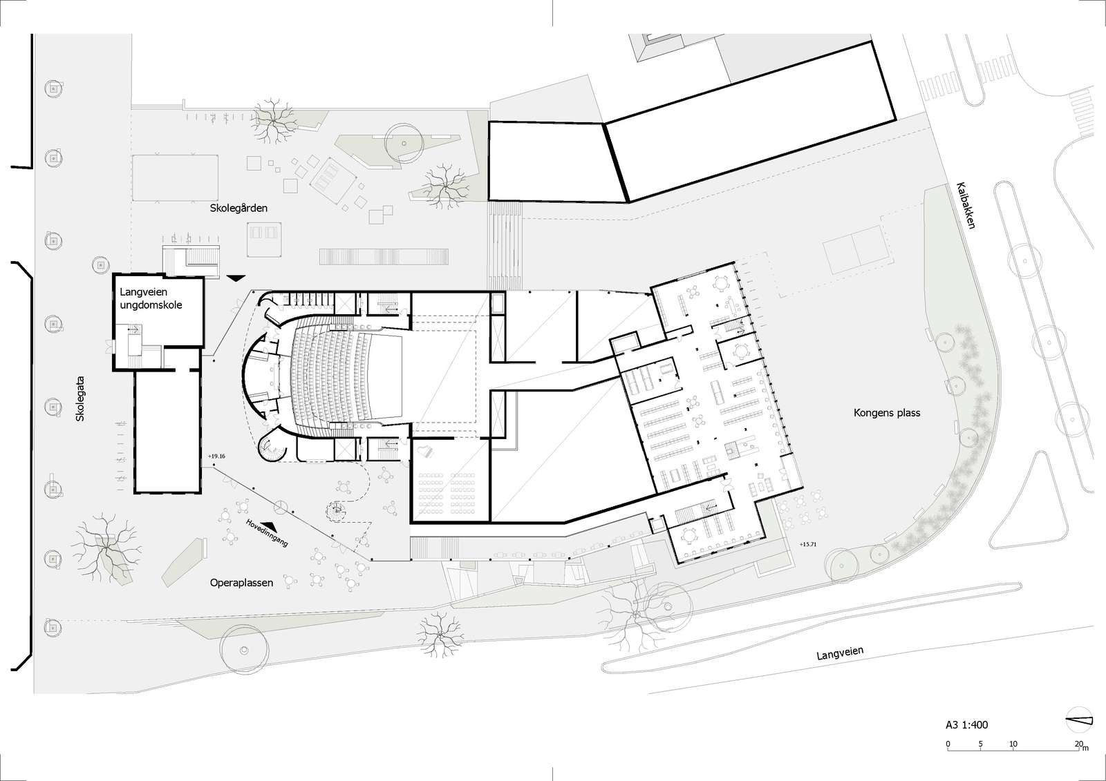Plan First floor Kristiansund Opera and Culture Centre C.F. Møller Architects