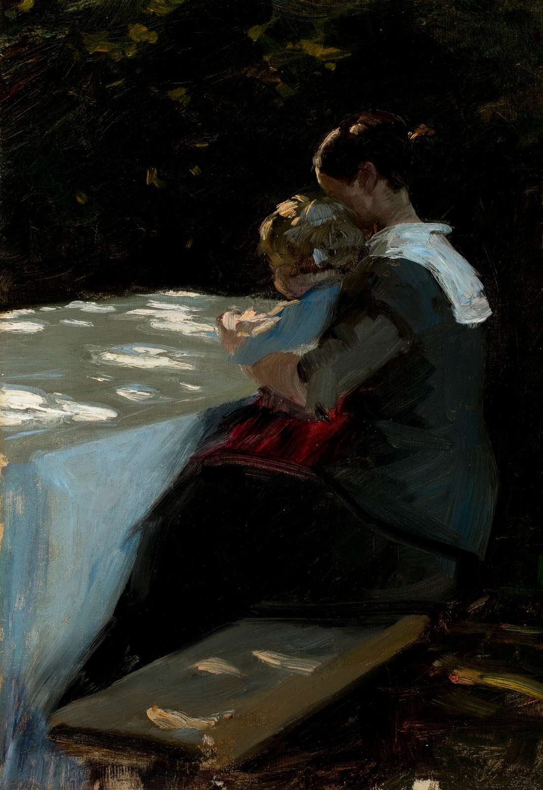 P.S. Krøyer: "Anna Ancher med Helga på skødet. Figurstudie". U.å. Skagens Kunstmuseer