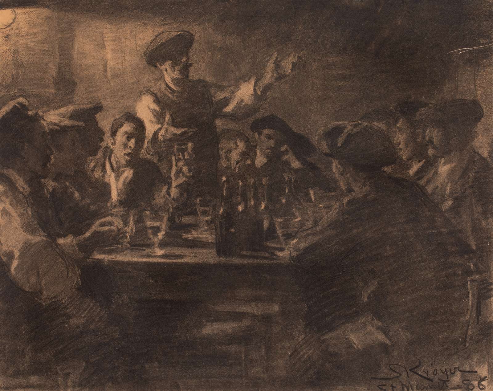 P.S. Krøyer: Værtshusscene fra St. Mamet, Pyrenæerne. 1886. Skagens Kunstmuseer