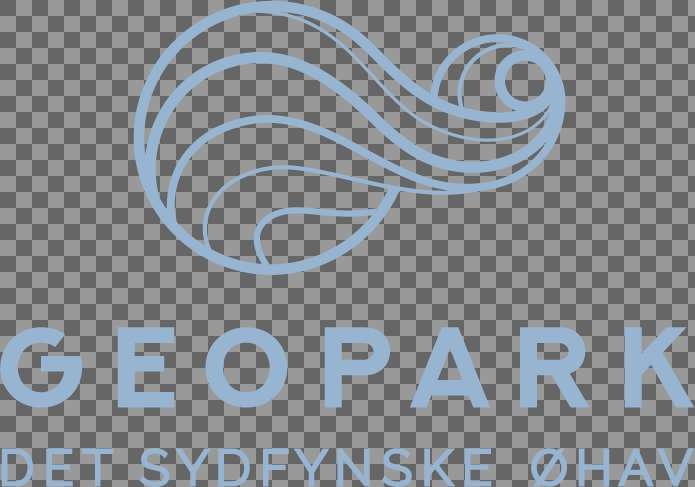 Geopark logo centreret lys blaa