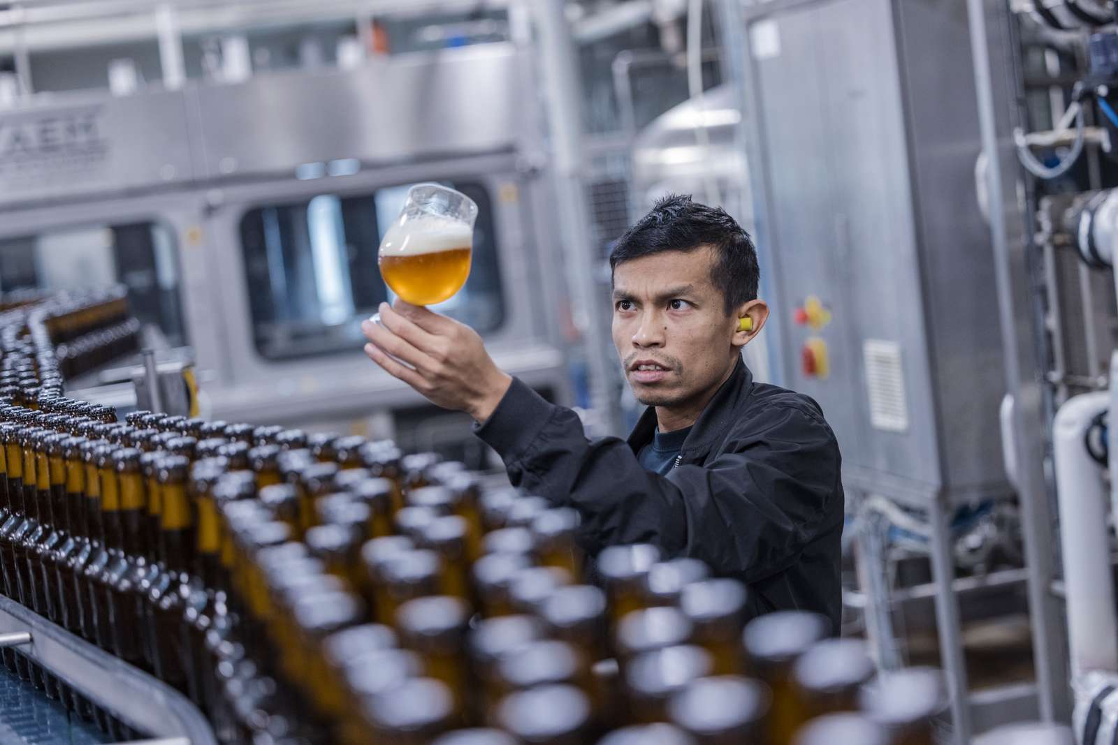 Man at brewery production