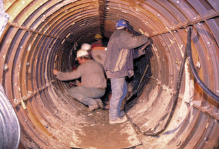 The construction of the East tunnel