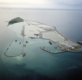 The construction of Sprogø island