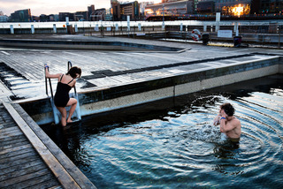 Winther bathing Copenhagen Harbour