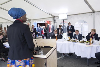 Fadumo Q Dayib at the launch of the Nordic prime ministers' initiative "Nordic Solutions to Global Challenges", May 2017