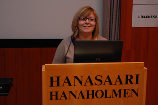 Marit Rolstad (FNSU) under Ungdommens Nordiske Råds sesjon 2008