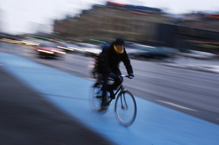Cyclist in traffic