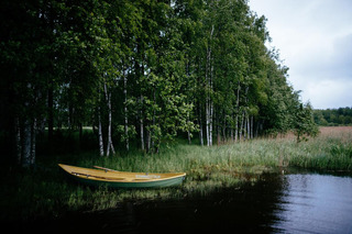 Boat in lake in Lappeenranta in Finland