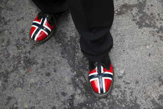 Shoe with norwegian flag