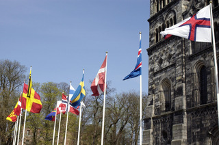 Nordic flags, Lund cathedral