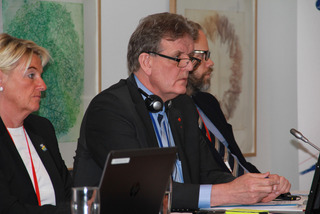 Guðbjartur Hannesson, Nordisk Råds vicepræsident 2015 og Britt Bohlin, direktør for Nordisk Råd