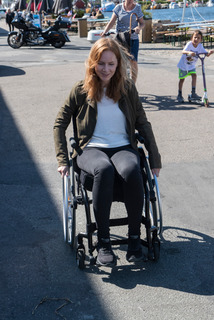 Young woman in wheelchair