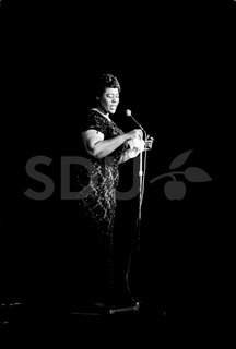 Ella Fitzgerald. Performing at Falkoner Centre, Copenhagen, 1961