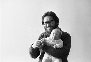 Bill Evans. With his son Evan in a studio, New York, 1975