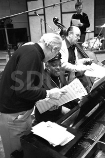 Count Basie, Norman Granz, and John Duke. In RCA Studios, Nashville, Tennessee, 1976