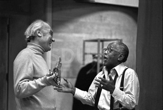 Norman Granz and Roy Eldridge. In the recording studio, New York, 1976