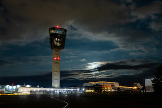 Control tower at night