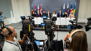 Nordic prime ministers, press meeting