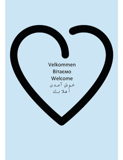 Velkommen skilt A3 Ukrainsk Farsi arabisk dansk Eng uden logo
