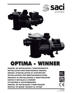 Optima + Winner Pump 1649 / 1650 / 1651 / 1652 / 1653 / 1654 / 1655