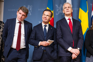 Aksel Vilhelmson Johannesen, Ulf Kristersson and Jonas Gahr Støre