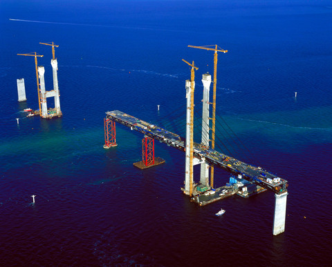 Pylons under construction