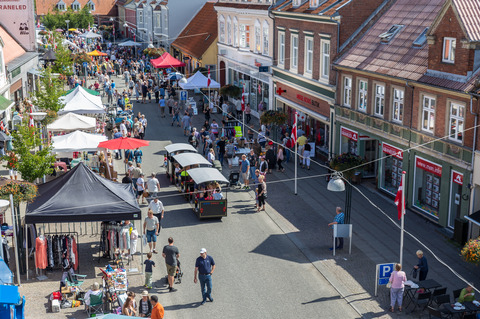 Luftfoto af Tirsdagsmarked i Stege luftfoto, 2016