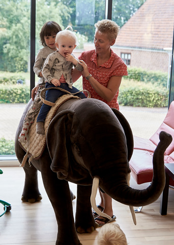 Rødding Bibliotek og dagplejebørn   på elefant