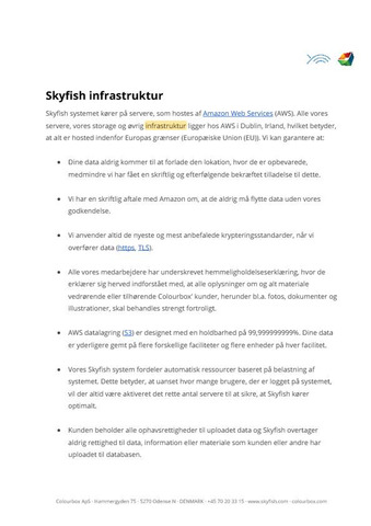 Skyfish infrastructure 