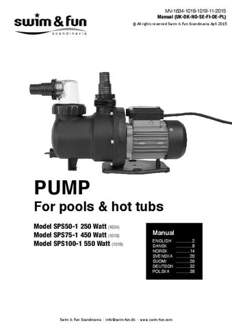 Pool & Hot Tub Pump Manual