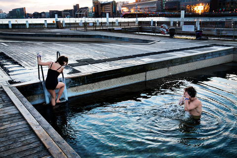 Winther bathing Copenhagen Harbour