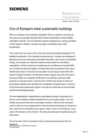 Siemens HQ_Henning Larsen_Sustainability Fact Sheet