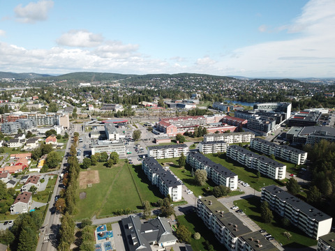 Skårersletta og Lørenskog sentrum dronefoto