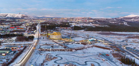 Henning Larsen Kiruna City Hall panorama 60 29cm tryck adobe RGB foto Peter Rosen LapplandMedia