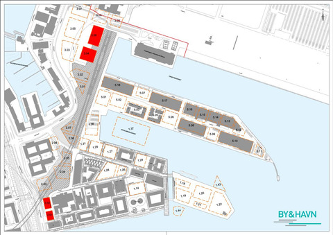 Oversigtsplan over byggefelter i Indre Nordhavn 1.0