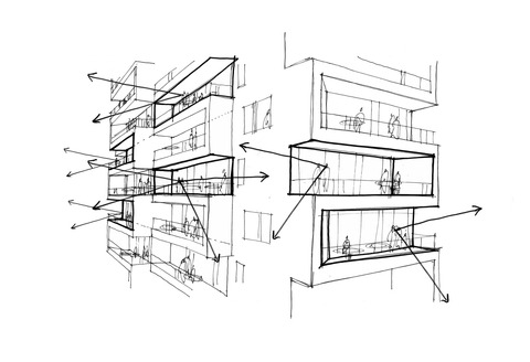 Concept sketch balconies