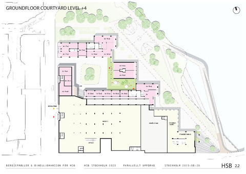 Floor plan groundfloor level+4 courtyard