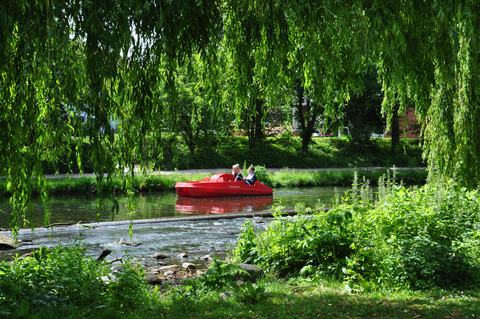 Pedalo on the river