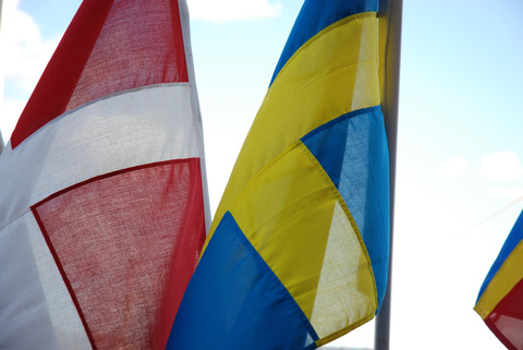 The danish and swedish flag