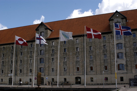 Flags in front of Nordatlantens brygge