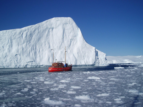 Boat and iceberg, Greenland