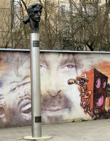 Frank Zappa statue in Vilnius